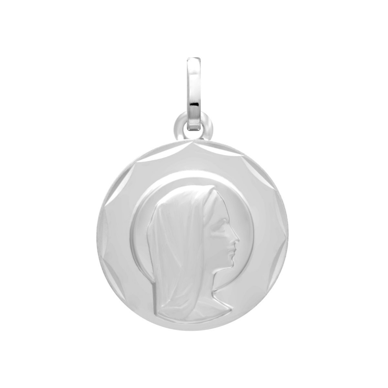 Médaille Vierge OR 375/1000 Blanc