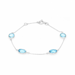 Bracelet femme or 375/1000 blanc et topazes - bracelets-or-375-1000 - edora - 0