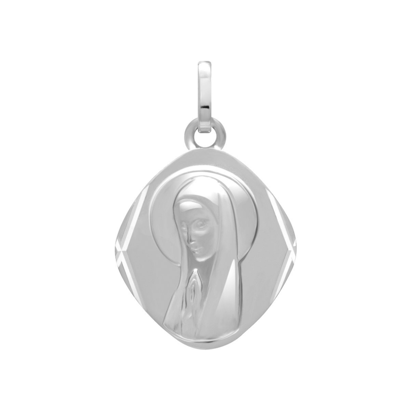 Médaille Vierge OR 375/1000 Blanc