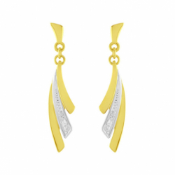 Boucles d’oreilles pendantes argent, or, perles & or blanc femme (4) - boucles-d-oreilles-or-375-1000 - edora - 2
