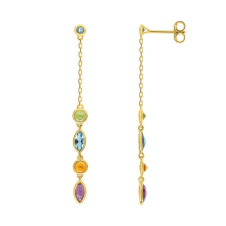 Boucles d'oreilles femme pendantes or 375/1000 jaune et pierres fines – accueil