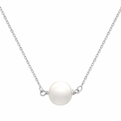 Collier Femme OR 375/1000 Blanc et Perle
