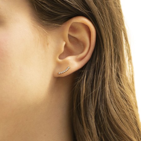 Boucles d'oreilles femme puces or 375/1000 jaune et oxydes – puces