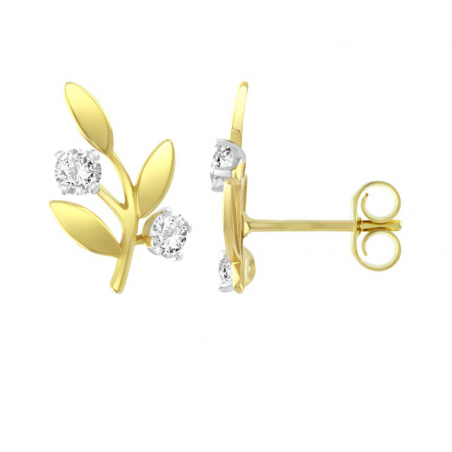 Boucles d’oreilles puce or, argent & clous d’oreille argent, or - puces - edora - 1