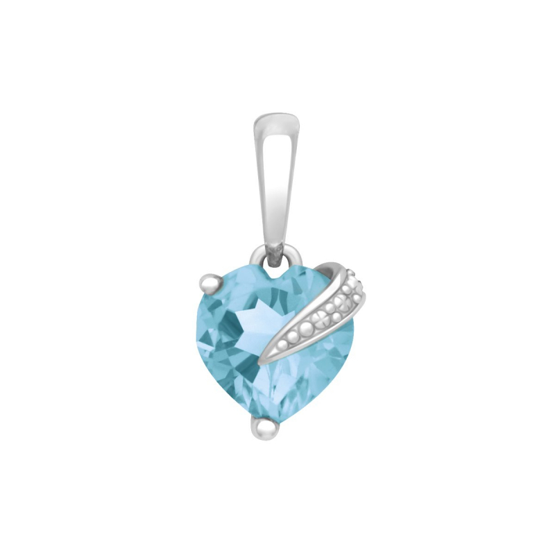 Pendentif femme coeur or 375/1000 blanc et oxyde - pendentifs - edora