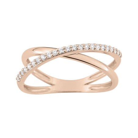 Bague femme multi-pierres or 375/1000 rose et oxydes – bagues or 375