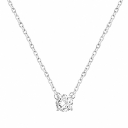 Collier femme solitaire or 750/1000 blanc et diamant - plus-de-colliers-femmes - edora - 0