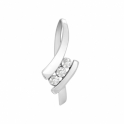 Pendentif femme trilogy or 750/1000 blanc et diamants - pendentifs - edora - 0