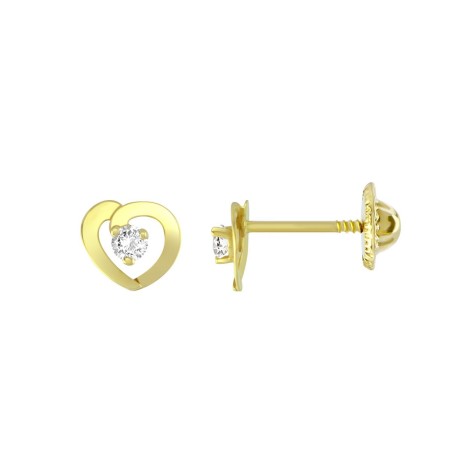 Boucles d'oreilles femme puces coeurs or 750/1000 jaune et oxydes – accueil