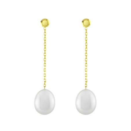 Boucles d'oreilles femme pendantes or 750/1000 jaune et perles – accueil