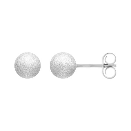Boucles d'oreilles femme puces boules or 750/1000 blanc – accueil
