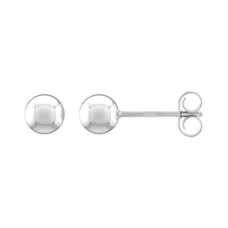 Boucles d'oreilles femme puces boules or 750/1000 blanc – puces