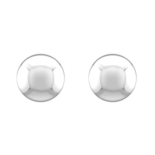 Boucles d'Oreilles Femme Puces Boules OR 750/1000 Blanc