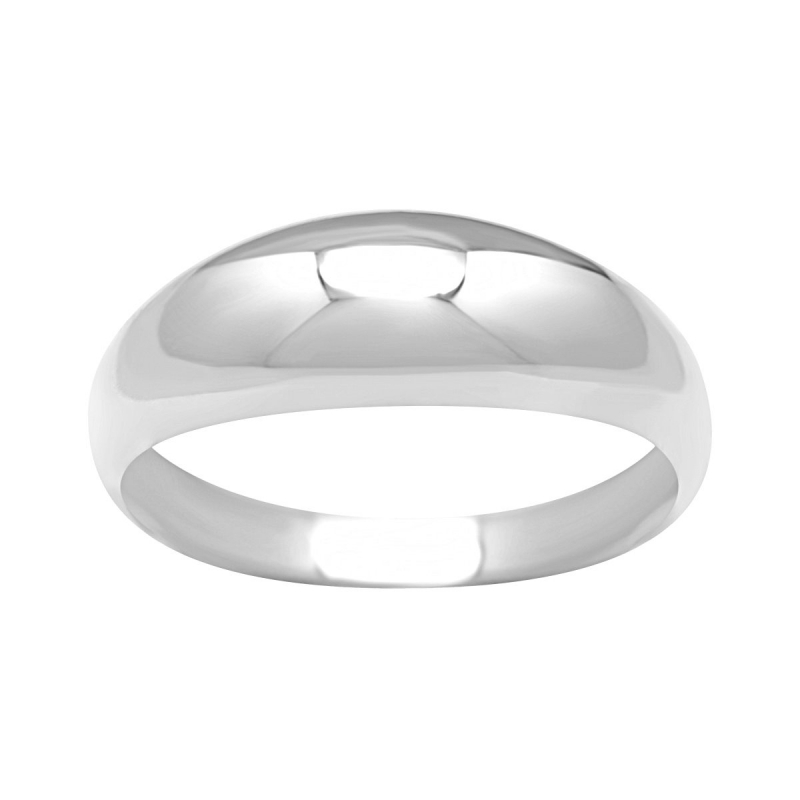 Bague femme jonc bombé or 750/1000 blanc - plus-de-bagues-femmes - edora