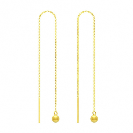 Boucles d’oreilles pendantes argent, or, perles & or blanc femme - pendantes - edora - 1