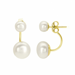 Boucles d'oreilles femme pendantes or 750/1000 jaune et perles - boucles-d-oreilles-or-750-1000 - edora - 0