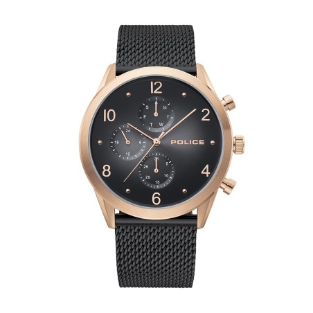 Montre homme chronographe silfra police acier noir – analogiques