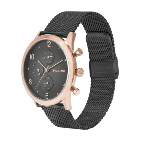 Montre homme chronographe silfra police acier noir – analogiques