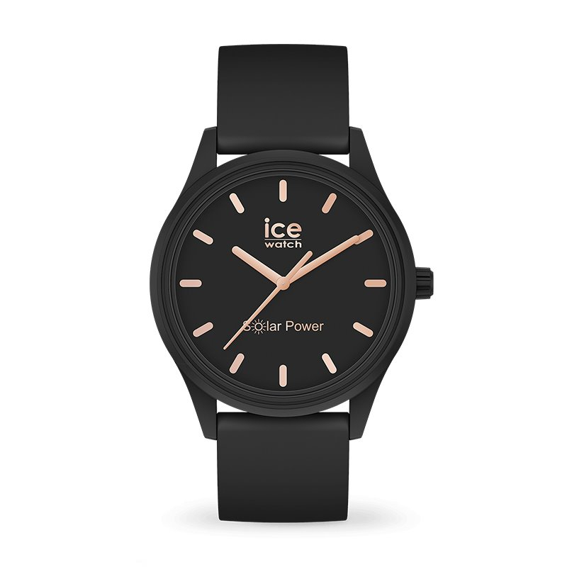 Montre Femme Solaire ICE WATCH Black rose-gold Silicone Noir