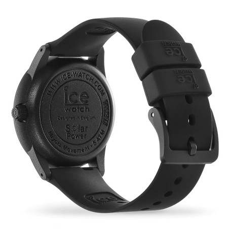 Montre femme solaire ice watch black rose-gold silicone noir – analogiques