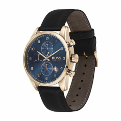 Montre homme boss chronographe cuir noir - montres - edora - 1