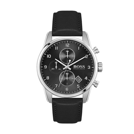 Montre homme boss chronographe cuir noir – analogiques