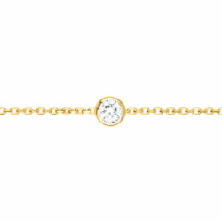 Bracelet femme solitaire plaque or jaune et oxyde - bracelets-plaque-or - edora - 1