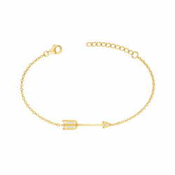 Bracelet femme flêche plaque or jaune et oxydes - bracelets-plaque-or - edora - 0