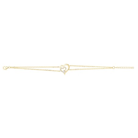 Bracelet femme coeur plaque or jaune et oxydes – bracelets plaqué or