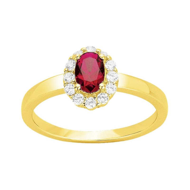 Bague Femme Spinel Rouge Or 18K