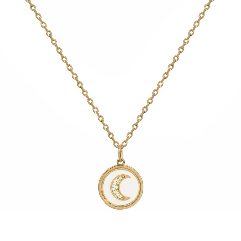 Collier Femme Plaque Or Jaune Pendentif 2 Cercles A Graver 40+5cm