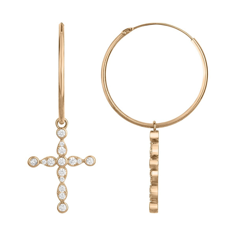 Boucle d'Oreille Croix pour Femme