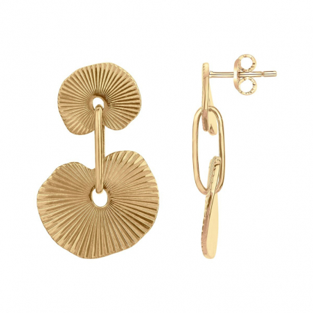 Boucles d’oreilles pendantes argent, or, perles & or blanc femme (2) -  - edora - 1