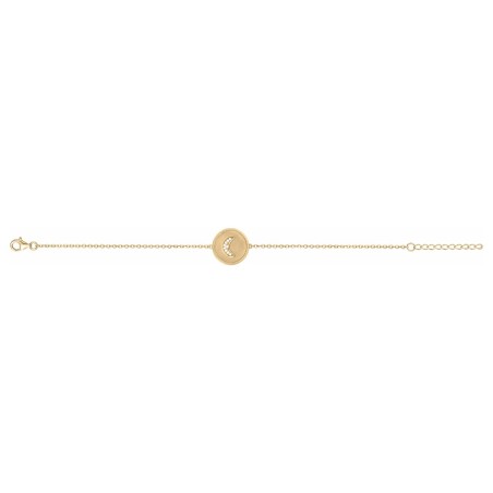 Bracelet femme croissant de lune plaque or jaune et oxydes – bracelets plaqué or