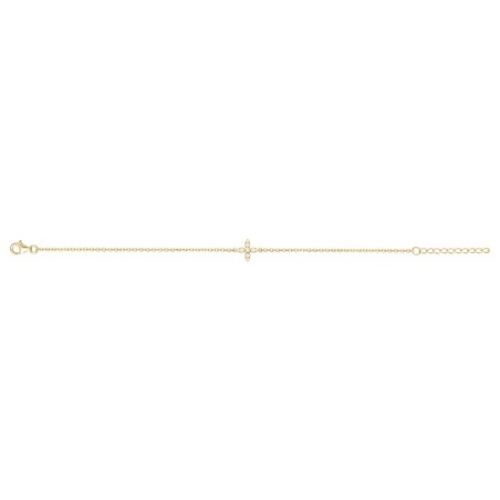 Bracelet femme fleure plaque or jaune et oxydes – bracelets plaqué or