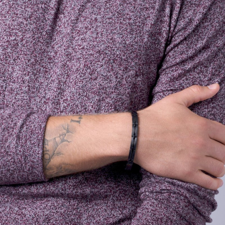 Bracelet femme, homme, or & argent : jonc, gourmette, manchette (3) - bracelets-acier - edora - 2