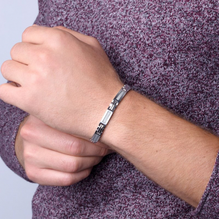 Bracelet femme, homme, or & argent : jonc, gourmette, manchette (10) - bracelets-acier - edora - 2