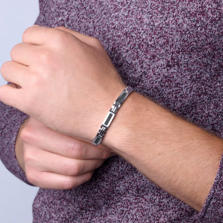 Bracelet femme, homme, or & argent : jonc, gourmette, manchette (2) - bracelets-acier - edora - 2