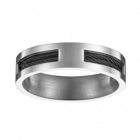 Bague acier homme & femme : bague en acier doré, noir, rose - plus-de-bagues-hommes - edora - 1