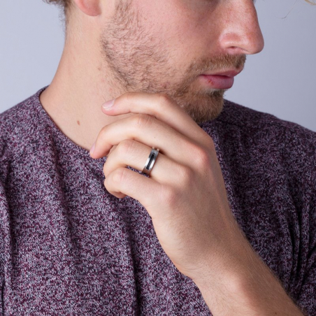 Bague acier homme & femme : bague en acier doré, noir, rose - plus-de-bagues-hommes - edora - 2