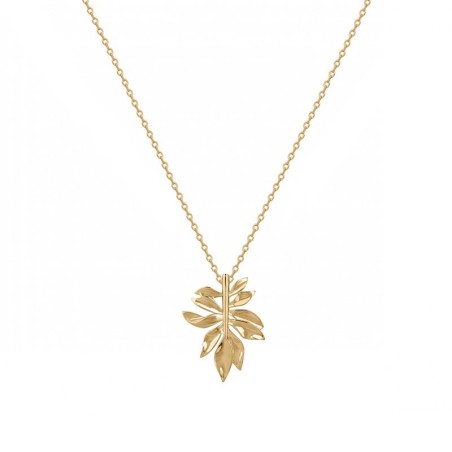 Collier femme feuille phebus acier doré – tous nos colliers femme