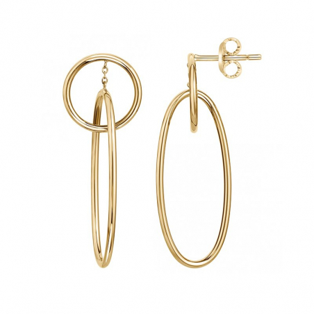 Boucles d’oreilles pendantes argent, or, perles & or blanc femme (4) - pendantes - edora - 1