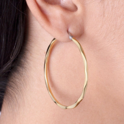 Boucles d'oreilles femme créoles phebus acier doré - creoles - edora - 1