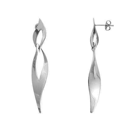 Boucles d’oreilles pendantes argent, or, perles & or blanc femme - pendantes - edora - 1