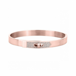 Bracelet femme Jonc PHEBUS acier  cristal rose