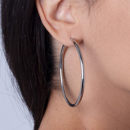 Creoles femme: créoles argent, or 18 carats & créoles or blanc - creoles - edora - 2