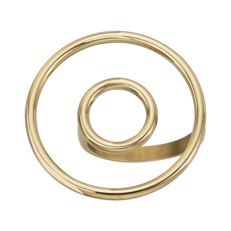 Bague femme spirale phebus acier doré - plus-de-bagues-femmes - edora
