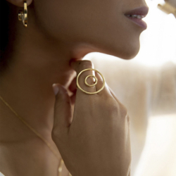 Bague femme spirale phebus acier doré - plus-de-bagues-femmes - edora - 1