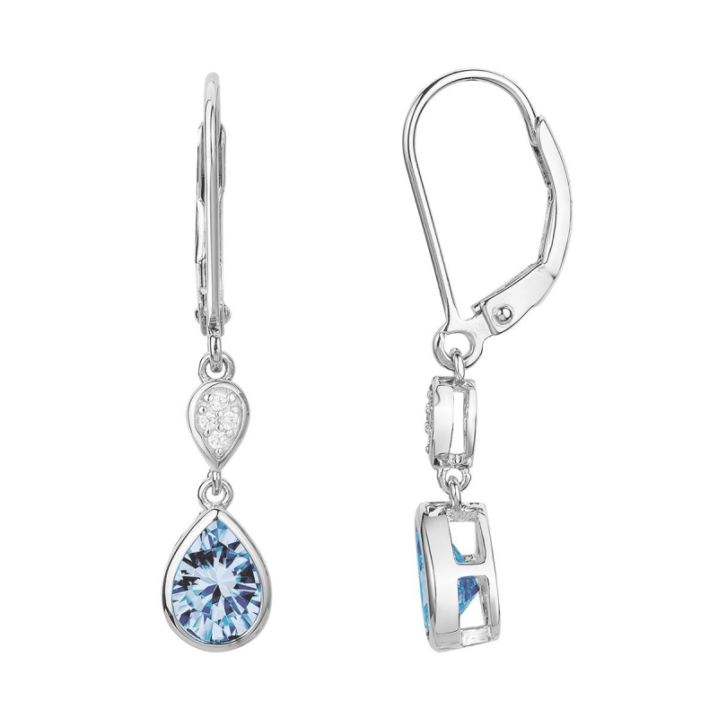 Boucles d'oreilles argent 925 dormeuses coeurs zirconias