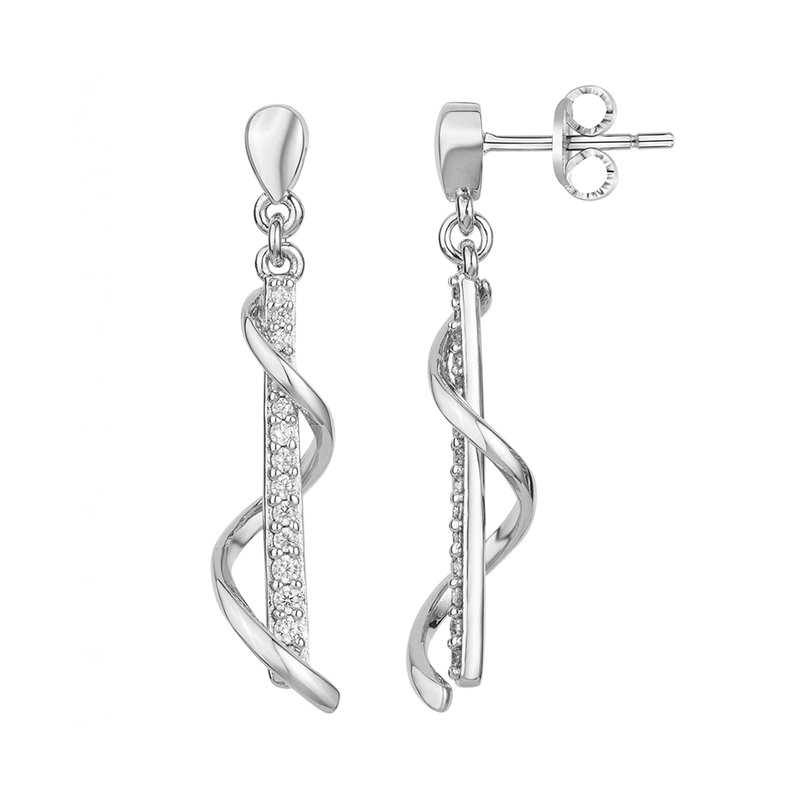 Les Boucles d'oreilles pendantes argent 925/1000, oxydes de zirconium, by  Stauffer